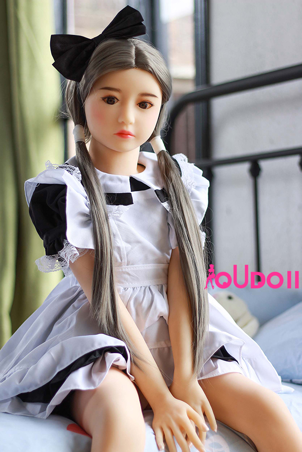Maid doll-Cute Flat Breasted Student Mini Sex Doll Hellen 128cm 4ft 1-01