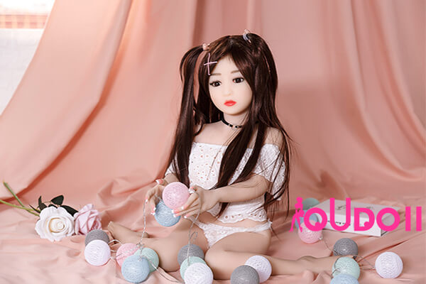 Full body sex doll-Youngest Flat Chested Mini Sex Girl Delois 100cm 3ft 2-11