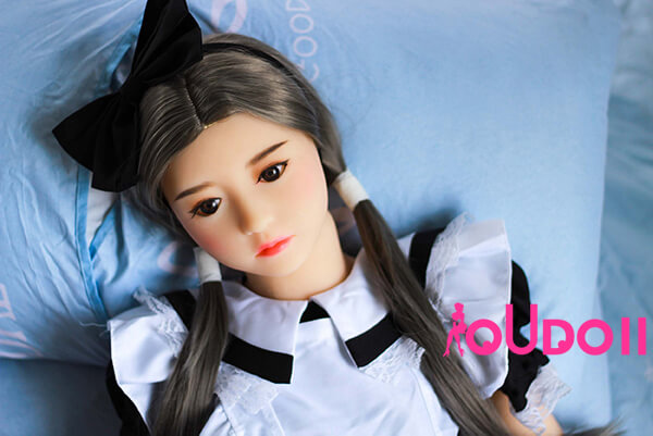 Maid doll-Cute Flat Breasted Student Mini Sex Doll Hellen 128cm 4ft 1-09