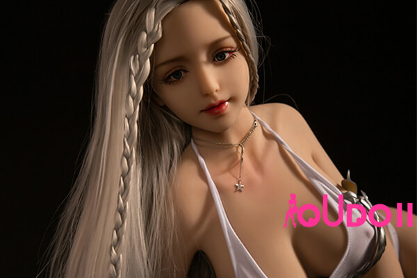 Mini sex doll-White Hair Big Breasts Sexy Petite Sex Doll Davina 125cm 4ft 1-10