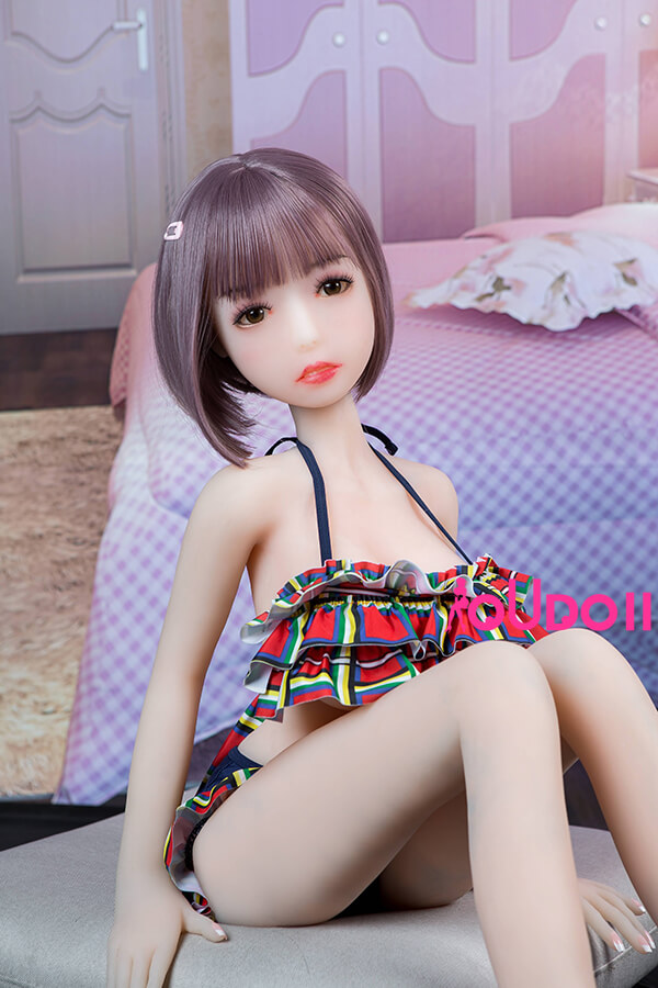 TPE sex doll-Purple Haired Big Breasted Mini Sex Doll 125cm 4ft 1-05